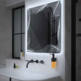 LED Spiegel Quadratisch | Wandschalter-Steuerung | Kaltweißes Licht - Reyze Seria Simetria Model 3